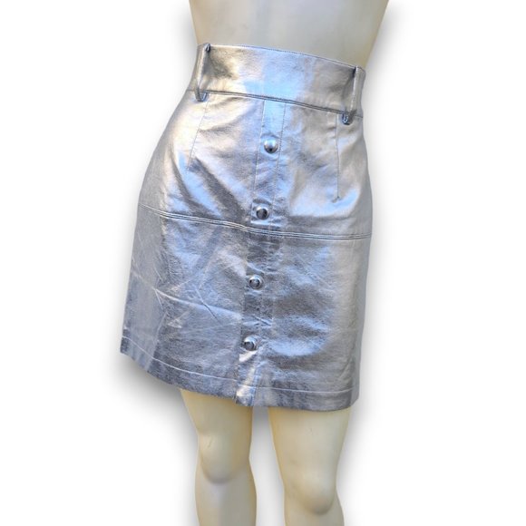 3/$100 SALE: Aviva on Earth Faux Leather Metallic Leather Mini Skirt